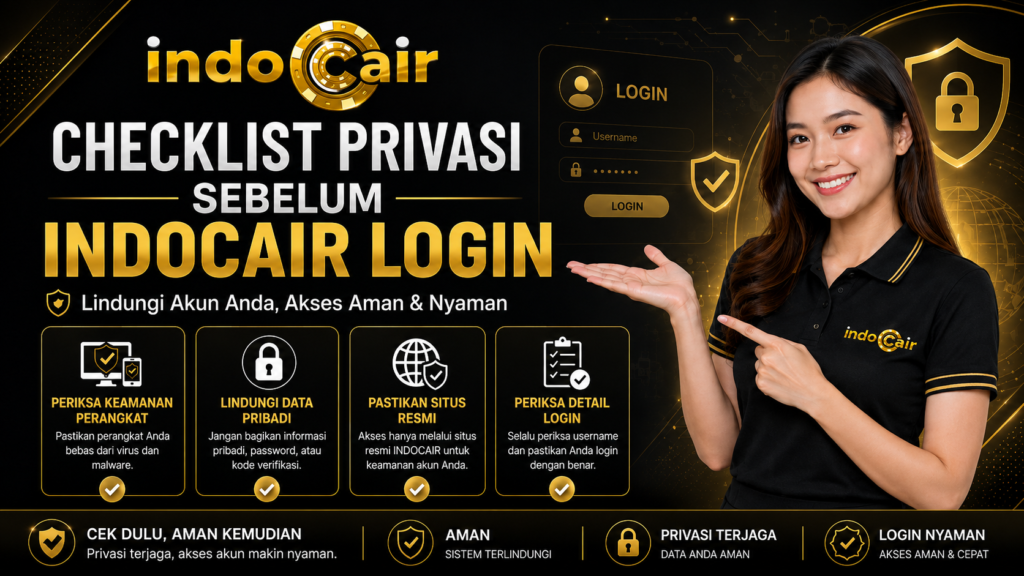 Checklist privasi sebelum INDOCAIR LOGIN untuk akses akun yang aman