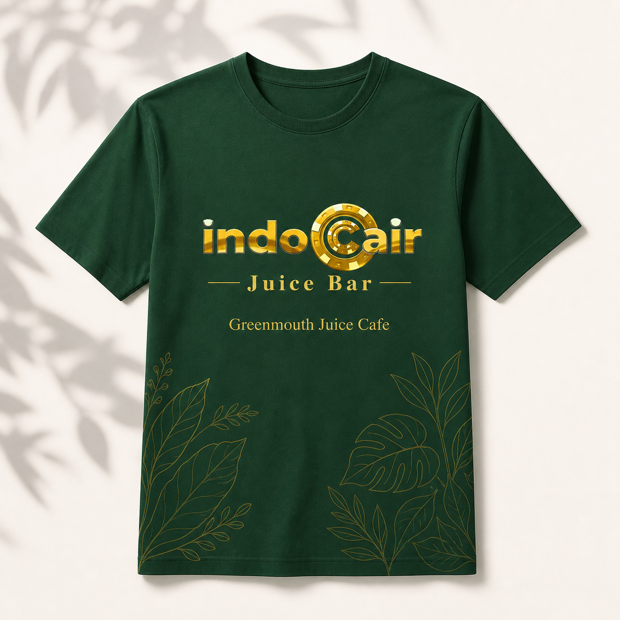 T-shirt hijau Juice Bar Greenmouth dan IndoCair