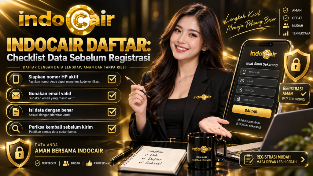 INDOCAIR DAFTAR: checklist data sebelum registrasi akun dengan aman