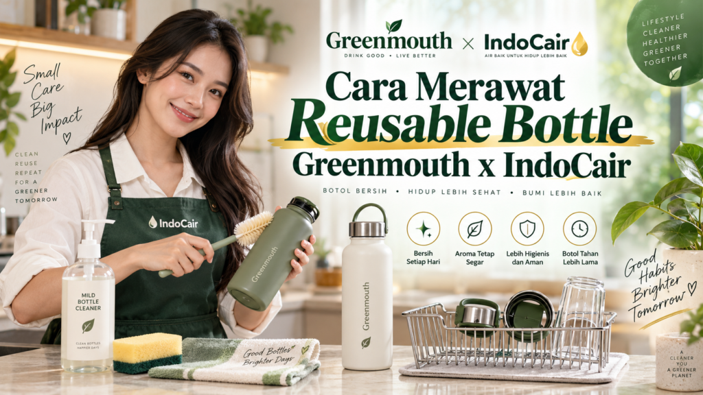 Cara merawat reusable bottle Greenmouth x IndoCair agar tetap bersih dan higienis