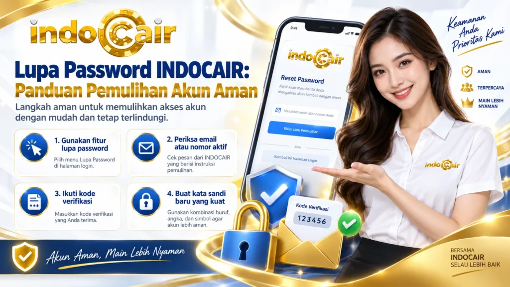 Lupa password INDOCAIR dan panduan pemulihan akun aman melalui verifikasi