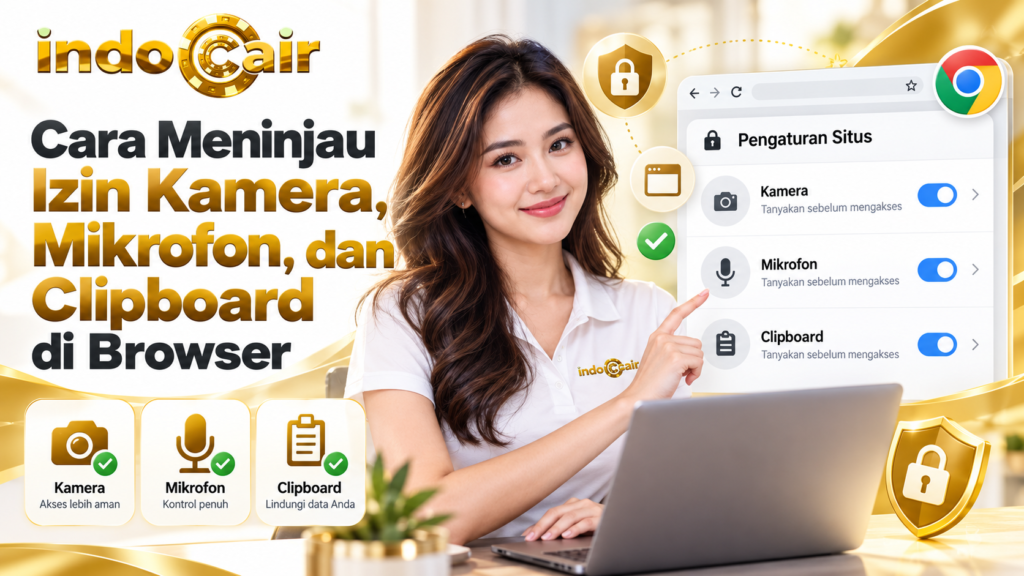 Cara meninjau izin kamera, mikrofon, dan clipboard di browser untuk membantu menjaga privasi dan keamanan akses situs